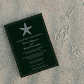 Smaragdgroene zeester bruiloft uitnodiging