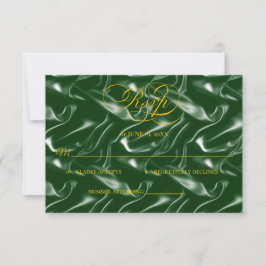 Smaragdgroene Zijden Trouw RSVP kaart