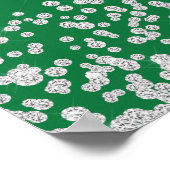 Smaragdgroene Zilveren Confetti Bruidsdouche Poster (Hoek)