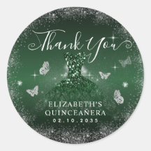 Smaragdgroene zilveren jurk quinceañera dank u