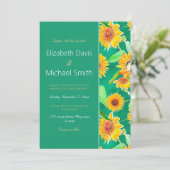 Smaragdgroene zonnebloemen kaart (Staand voorkant)