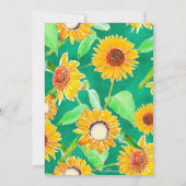 Smaragdgroene zonnebloemen kaart (Achterkant)