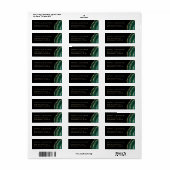 Smaragdgroene zwarte achtergrond etiket (Full Sheet)