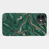 Smaragdgroene zwarte gouden glinsterende marmer #1 Case-Mate iPhone case (Achterkant (horizontaal))