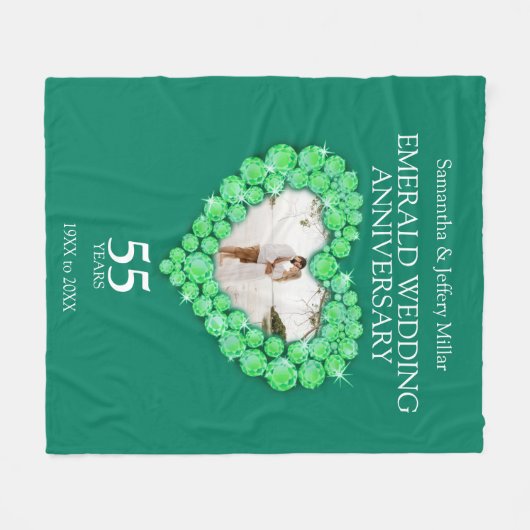 Smaragdjedagsfoto groen fleece deken (Voorkant (Horizontaal))