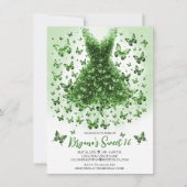 Smaragdkristal vlinder jurk mei geboortesteen kaart (Voorkant)