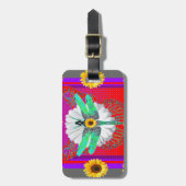 smaragdlimonzonnebloem bagagelabel (Voorkant verticaal)