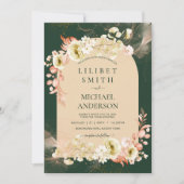 Smaragdseizoen Koraal Groen Bloem Bruiloft (Voorkant)