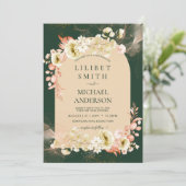 Smaragdseizoen Koraal Groen Bloem Bruiloft (Staand voorkant)