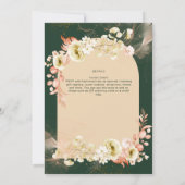 Smaragdseizoen Koraal Groen Bloem Bruiloft (Achterkant)