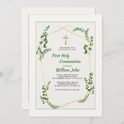 Smaragdtakken Uitnodiging (Voorkant / Achterkant)