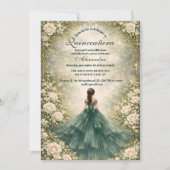 Smaragdtuin Roos Quinceañera Kaart (Voorkant)