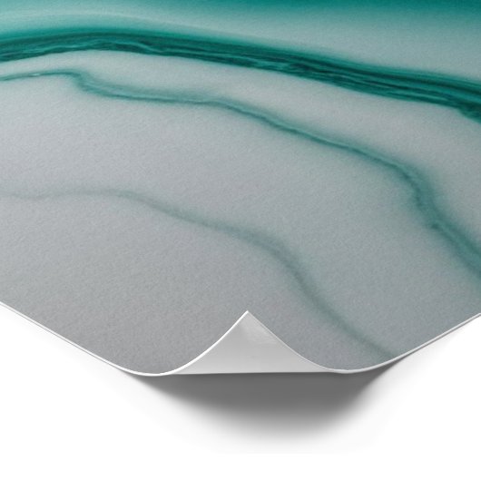 Smaragdvenen: Abstracte Marmerstroom ✨💚🖤 Poster (Hoek)