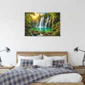 Smaragdwatervalparadijs Canvasprint Canvas Afdruk (Insitu (Slaapkamer))