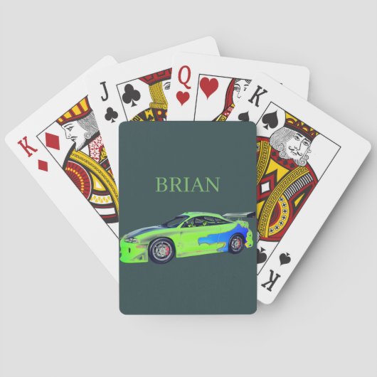 Smaragdwegracer van de Groene Horizon Pokerkaarten (Achterkant)