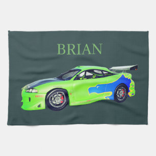 Smaragdwegracer van de Groene Horizon Theedoek