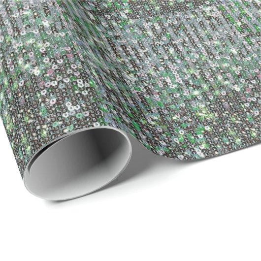 Smaraginesequines met groene mousserende glitterse cadeaupapier (Rol Hoek)