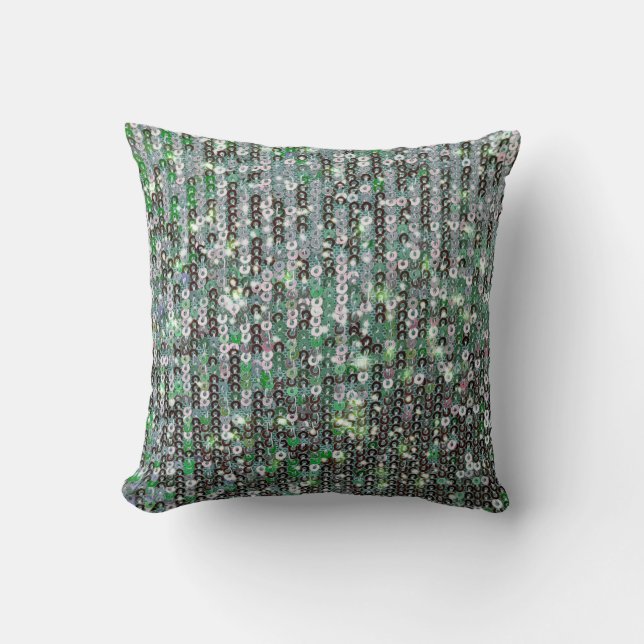 Smaraginesequines met groene mousserende glitterse kussen (Voorkant)