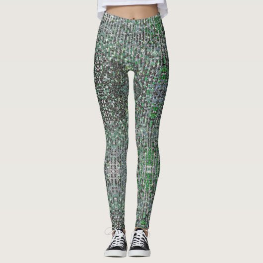Smaraginesequines met groene mousserende glitterse leggings (Voorkant)