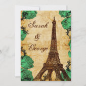 smarald green eiffel tower Paris bruiloft Kaart (Voorkant)