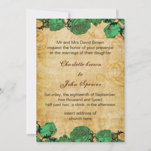 smarald green eiffel tower Paris bruiloft Kaart (Achterkant)