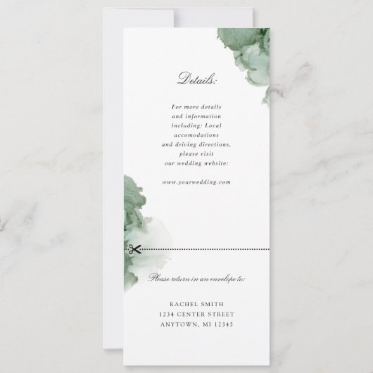 smarald green geode bruiloft nodigt w rsvp uit kaart (Achterkant)