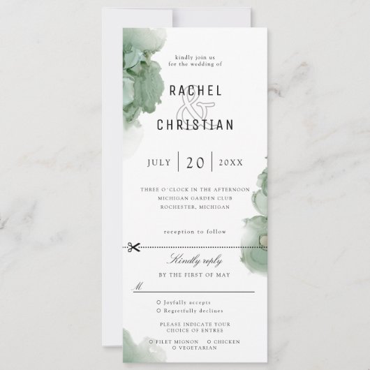 smarald green geode bruiloft nodigt w rsvp uit kaart (Voorkant)