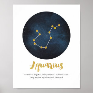 Smarpdruk voor Aquarius-sterren Poster