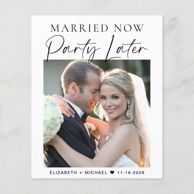Smarried Now Party Later fotobruiloft (Voorkant)