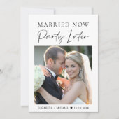 Smarried Now Party Later Fotobruiloft aankondiging (Voorkant)