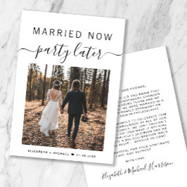 Smarried Now Party Later Fotobruiloft aankondiging