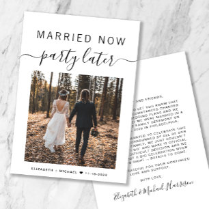 Smarried Now Party Later Fotobruiloft aankondiging