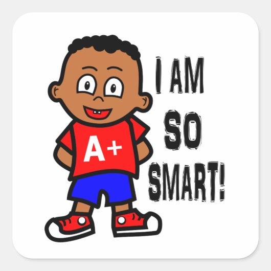 Smart African American Boy Stickers (Voorkant)