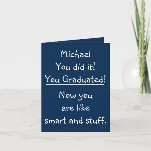 Smart Afstudeerder Funny Humor Afstuderen Gefelici Kaart (Voorkant)
