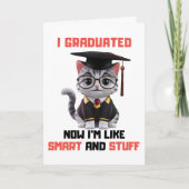 Smart Afstudeerder Gefeliciteerd, Funny Cat Afstud Kaart (Voorkant)