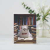 Smart afstuderen cat aankondigingskaart (Staand voorkant)