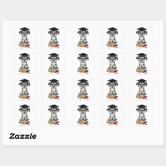 Smart Afstuderen Dog Sticker – Schattigee Pup met  (Vel)