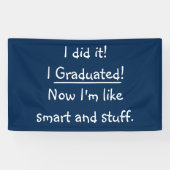 Smart Afstuderen Funny Graduation Party Fun Decor Spandoek (Horizontaal)