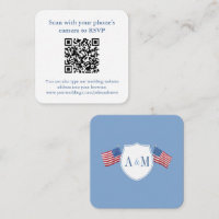 Smart All-American Rood Wit Blauw Bruiloft QR RSVP