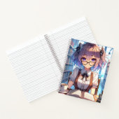 Smart Anime Girl in de bibliotheek Boeken lezen (Binnen)