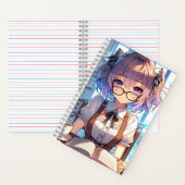 Smart Anime Girl in de bibliotheek Boeken lezen (Binnen)