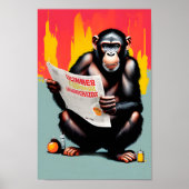 Smart Ape Poster -  Chimp Wall Art (Voorkant)