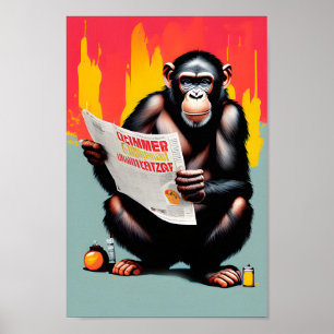 Smart Ape Poster -  Chimp Wall Art