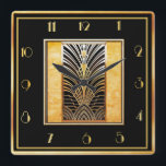 Smart Art Deco Vierkante Klok<br><div class="desc">I have created another smart looking art deco wall clock with a very art deco centre piece. This clock is sophisticated and would look great on a wall in your home. This square wall clock measures 10 inches. A superclock for all art deco lovers.</div>