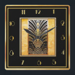 Smart Art Deco Vierkante Klok<br><div class="desc">I have created another smart looking art deco wall clock with a very art deco centre piece. This clock is sophisticated and would look great on a wall in your home. This square wall clock measures 10 inches. A superclock for all art deco lovers.</div>