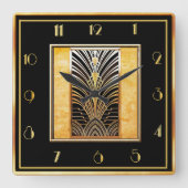 Smart Art Deco Vierkante Klok (Voorkant)