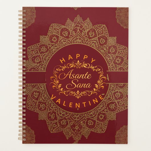 Smart Asante Sana Valentine Gold Art & Custom QR Planner (Voorkant)