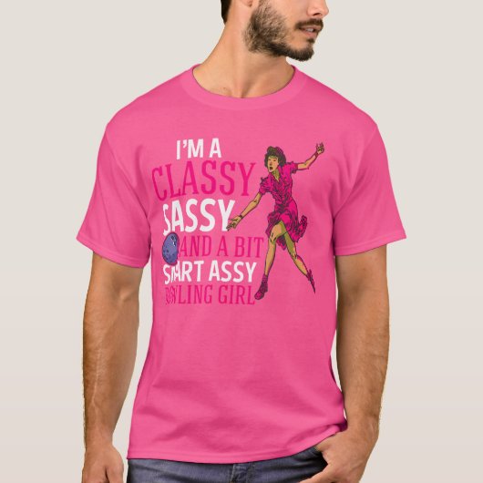 Smart Assy Bowling-meisje voor klassy Bowler Bowli T-shirt (Voorkant)