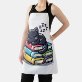 Smart Black Cat met een bril - Grappige Cartoon Schort (Insitu)