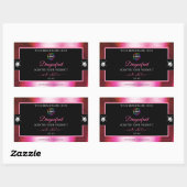 Smart Black Shiny Crimson Pink Logo Productlabel Rechthoekige Sticker (Vel)